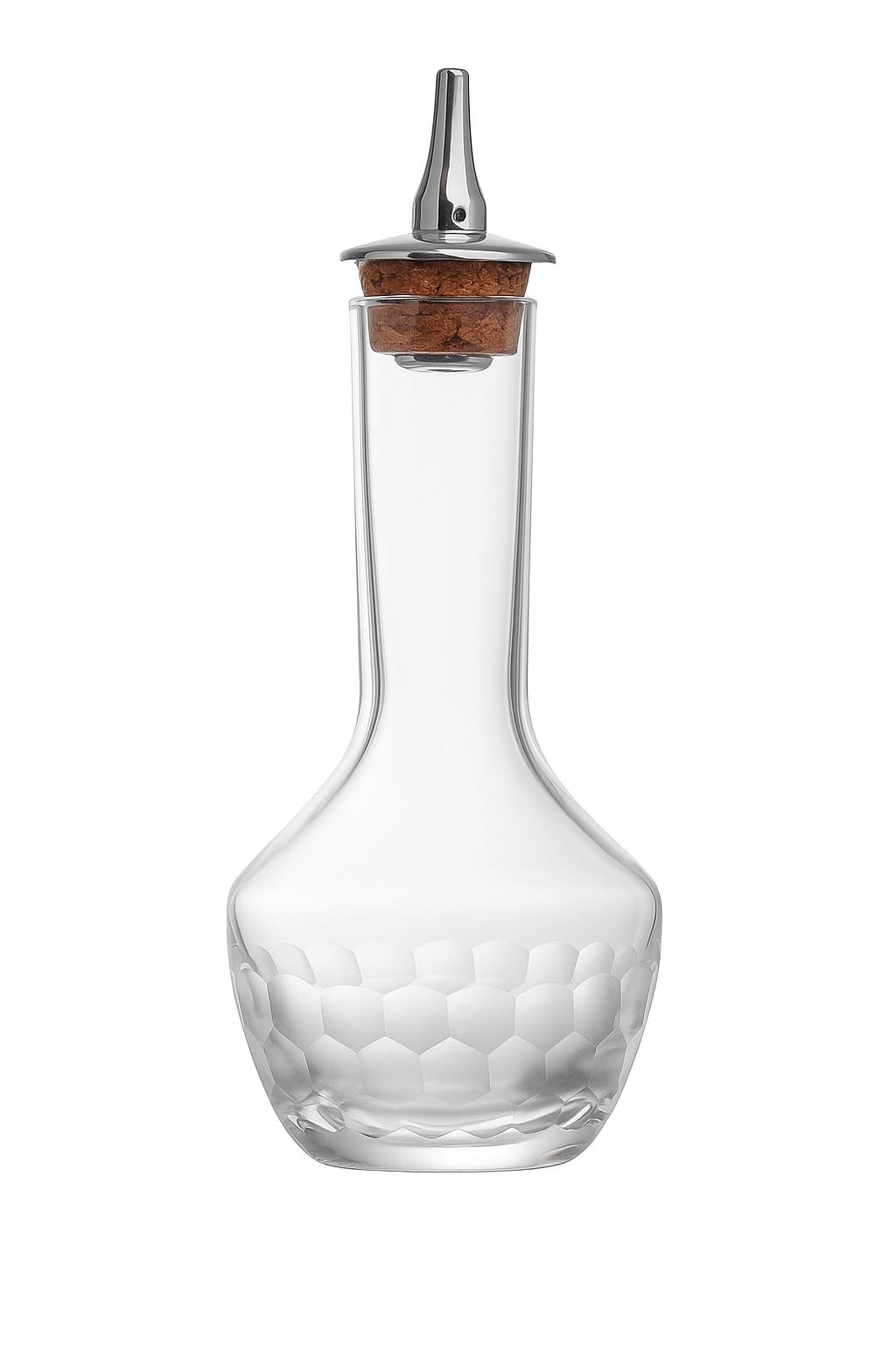 Handblown Honeycomb Glass Cocktail Bitters Bottle Dasher Lid 3oz 3 PCS