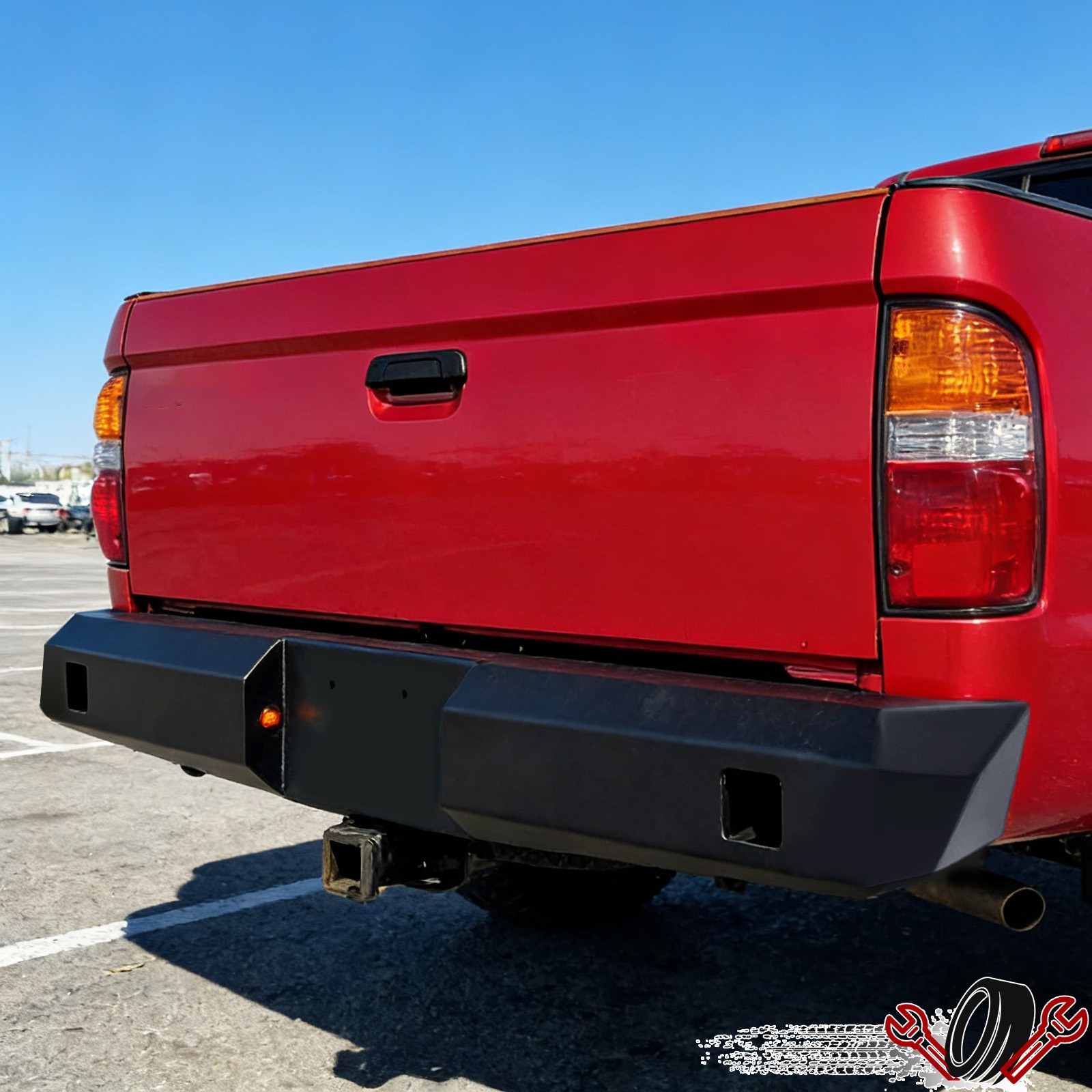 Black Steel Rear Bumper Assembly for Toyota Tacoma 1st gen 95-2004 Powder Coated