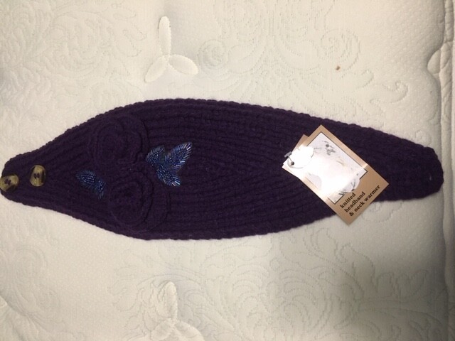 CC Exclusive Knitted Headband/Neck Warmer. Purple New with tags