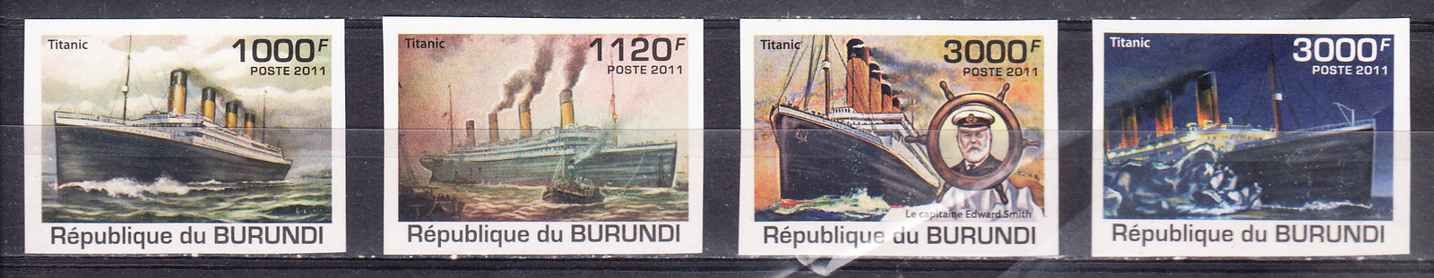 W BURUNDI 1006v-1009v TITANIC IMPERFORATED SET