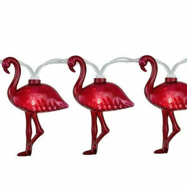 Sienna 624F612K Patio & Garden Lights 10 Flamingos, 7.5ft Connects End-to-End