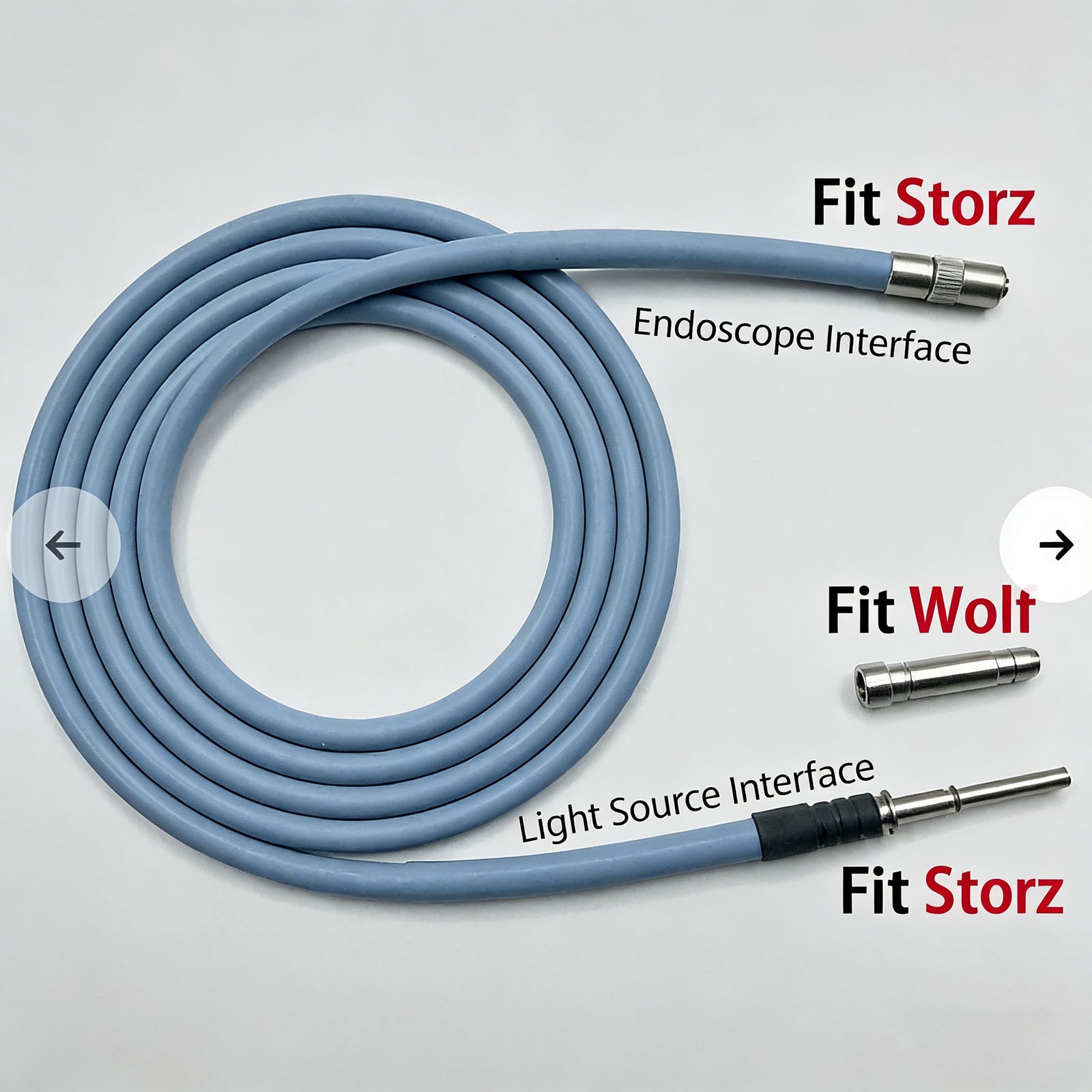 Medical Fiber Optic Cable light source endoscope Fit forWolf 2.0M/2.5M/3M