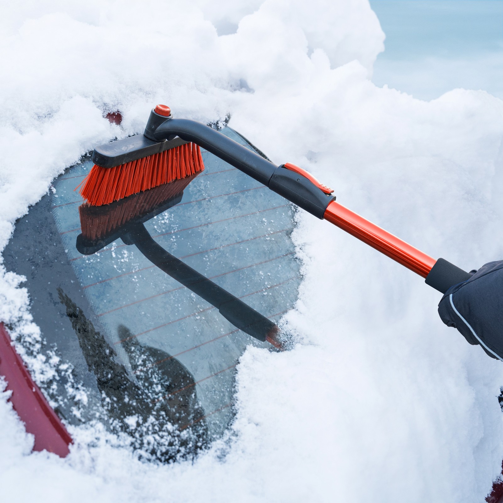 BDK Motor Trend Ice Scraper with Extendable Handle and Rotating Brush Head - ...