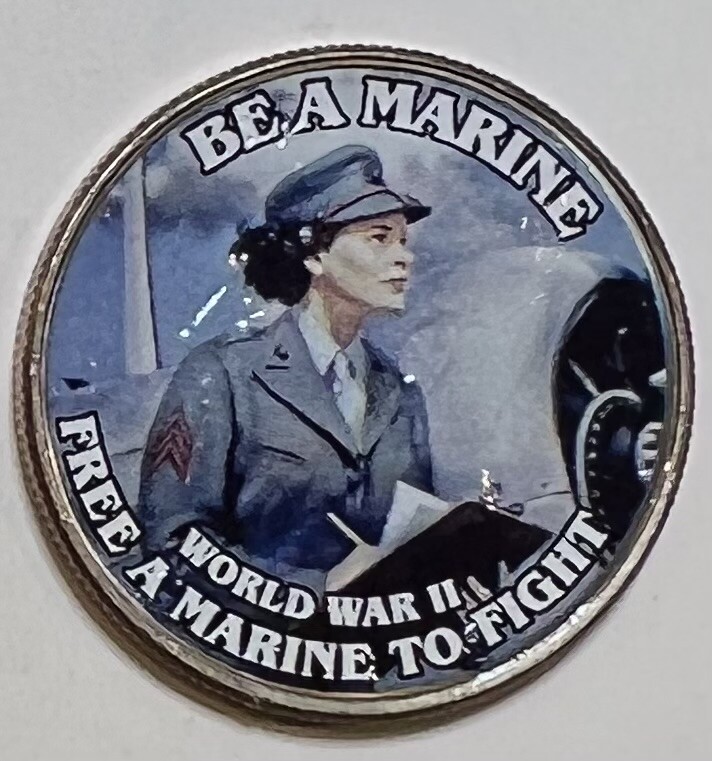 Be a Marine World War II Colorized Commemorative Clad Kennedy Half Dollar