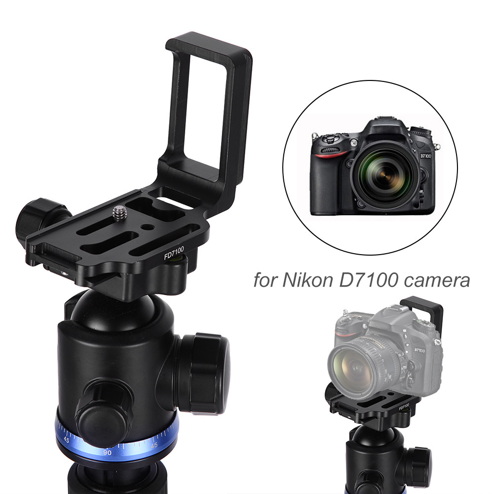 Alumi QR Plate L Bracket L Handle Grip for Nikon D7100 D7200 Camera Tripod Clamp