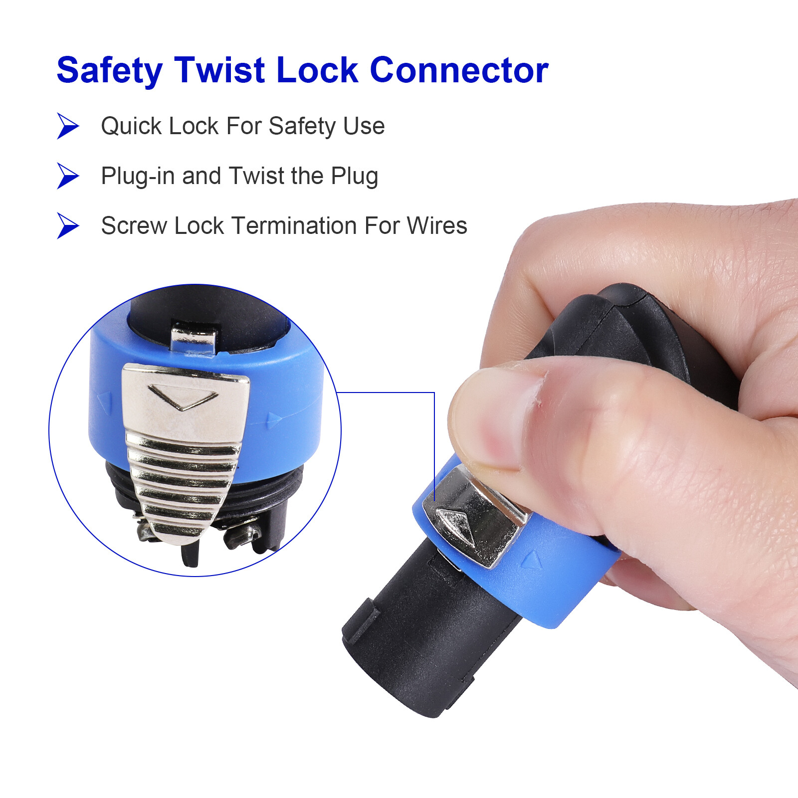 Pro Speakon Connector - NL4FRX Right Angle 4 Conductor Audio Cable Adapter Plug