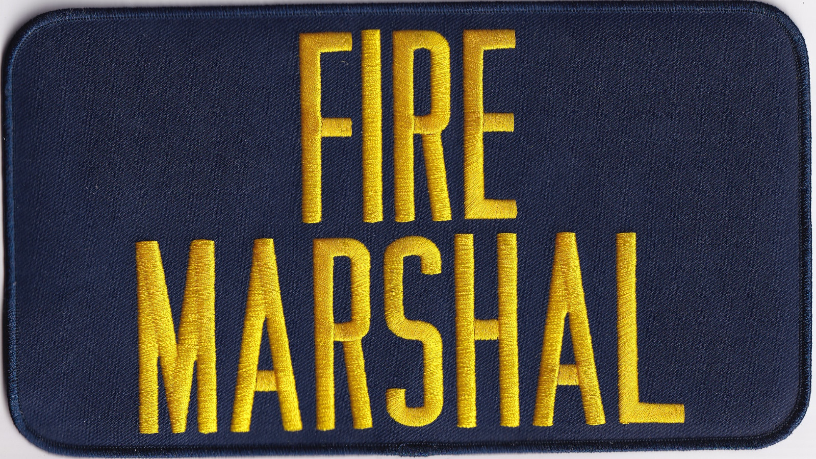 FIRE MARSHAL Gold on Navy Blue Back Panel Patch 9 X 5