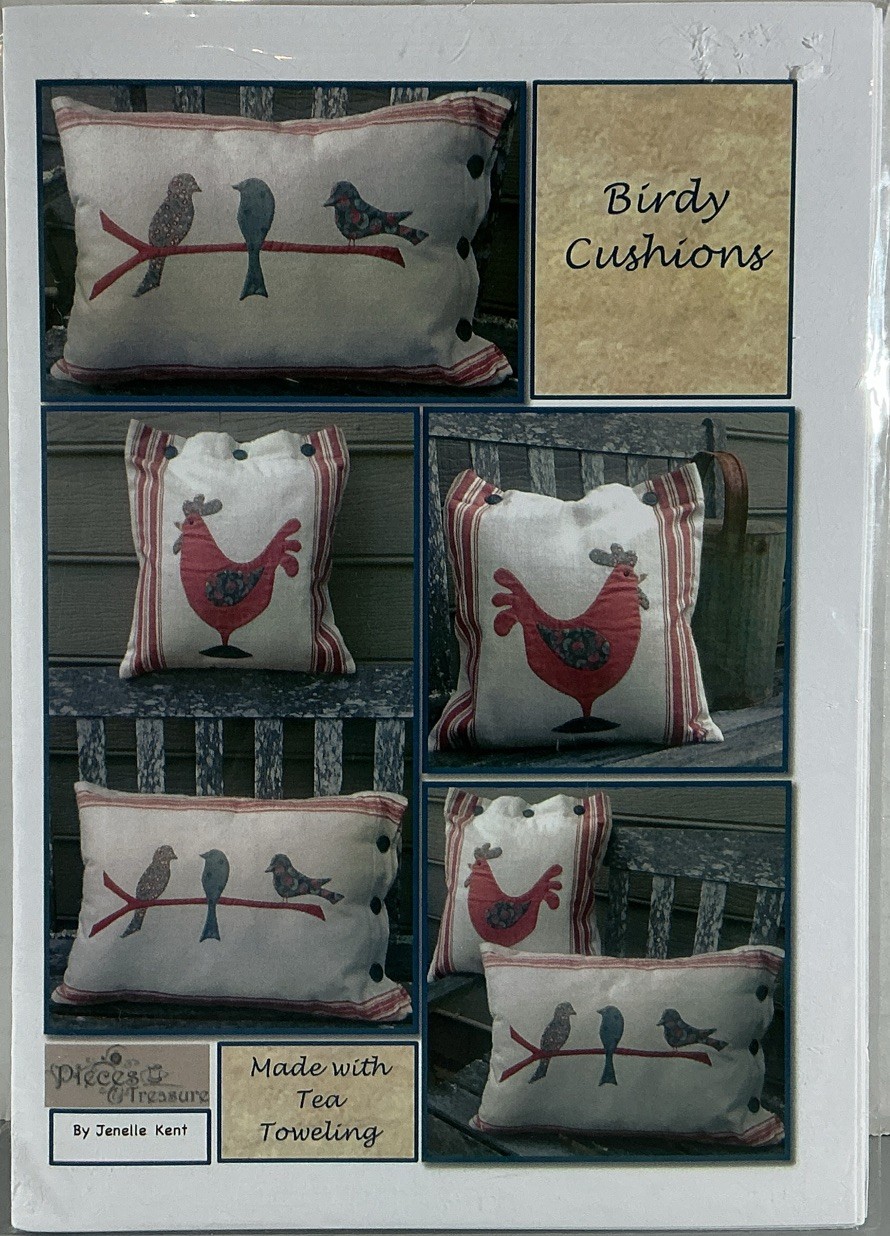 Jenelle Kent Pieces to Treasure “Birdy Cushions” Pillow Covers Appliqué