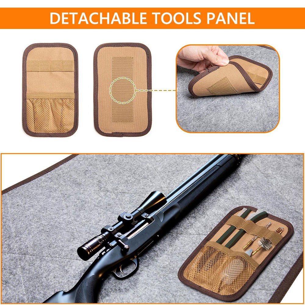 Large Gun Cleaning Mat Portable Foldable Shooting Pad with Tool Storage Pocket