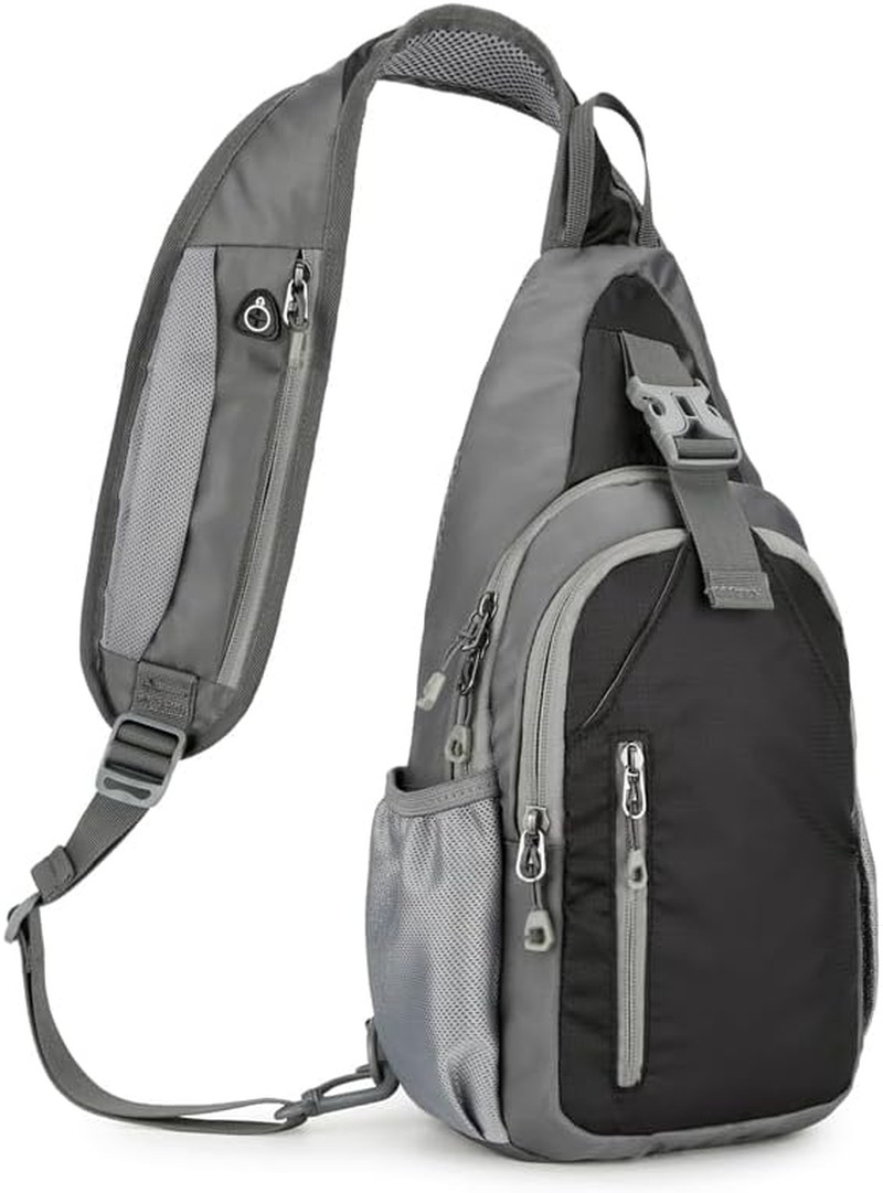 Small Crossbody Sling Backpack,Hiking Daypack Men Women, Black | Lightweight, Ca