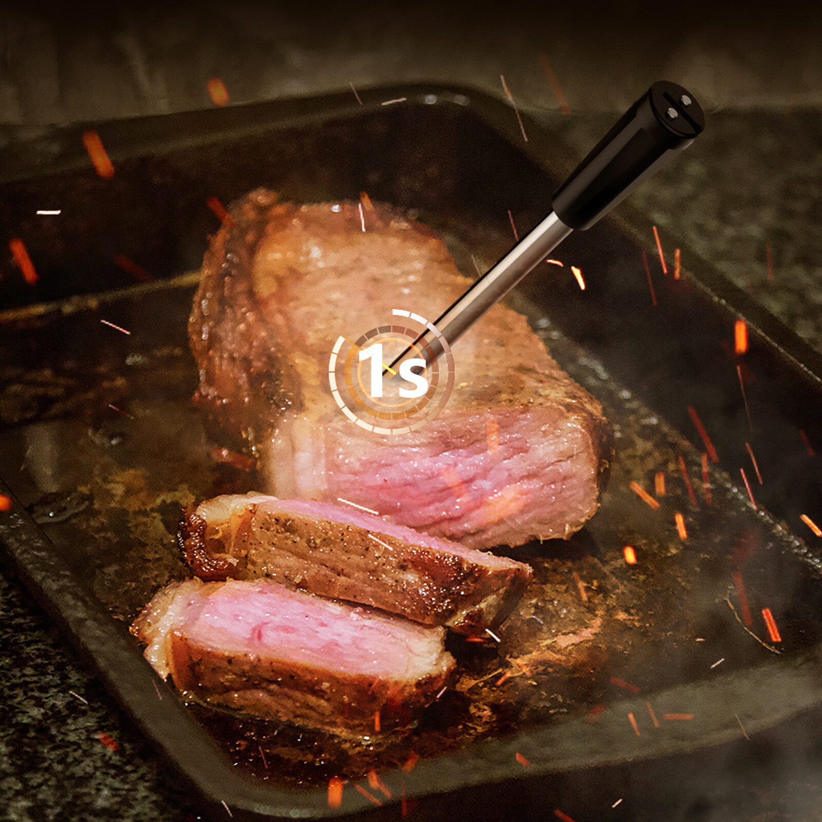 Wireless 4 Probe Digital Bluetooth Smart Meat Thermometer For Oven Grill BBQ