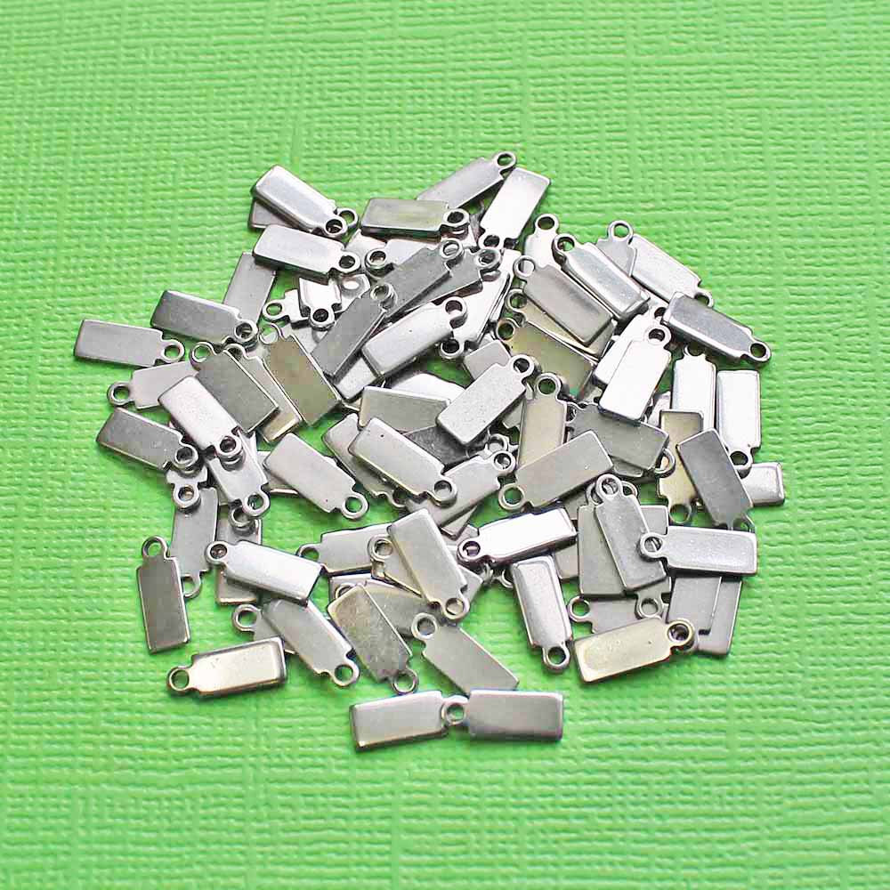 BULK 50 Stainless Steel Tags 11mm x 4mm Stamping Tags - MT293