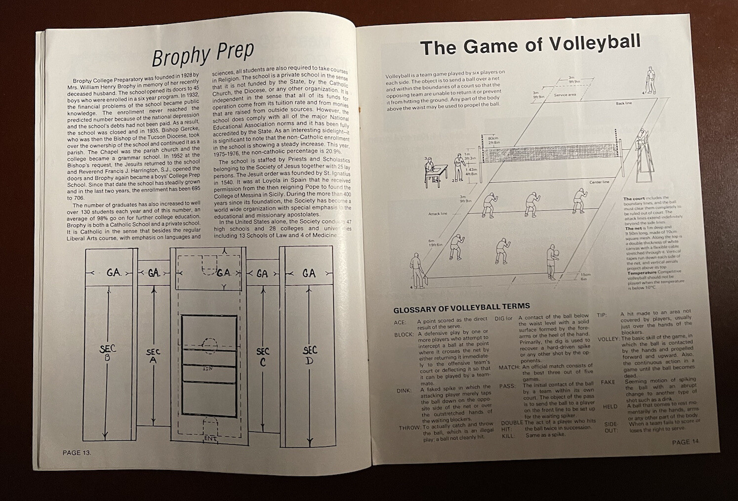 1975/76 PHOENIX HEAT PROFESSIONAL COED VOLLEYBALL TEAM PROGRAM