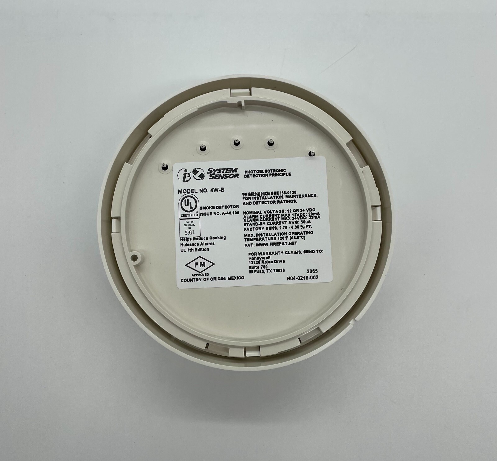 System Sensor 4W-B Smoke Detector 4-Wire - Same Day Shipping (SEALED)