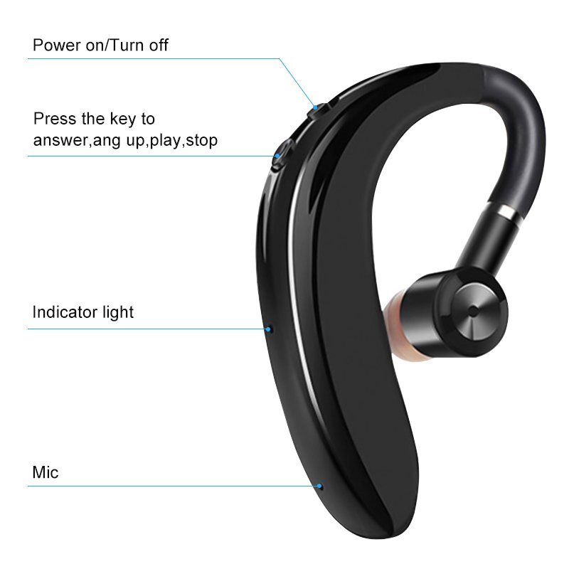 Bluetooth Headphone Driving Phone Call Headset Handsfree Earphone Sport Ear-hook
