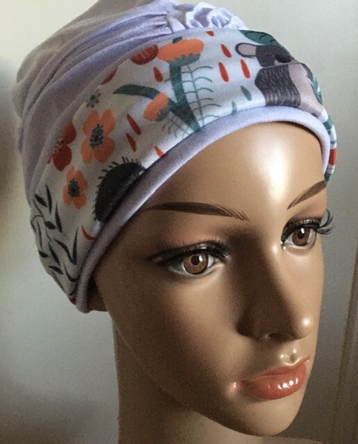 Elegant turban inspired multi-purpose womens swim / shower / hair loss caps