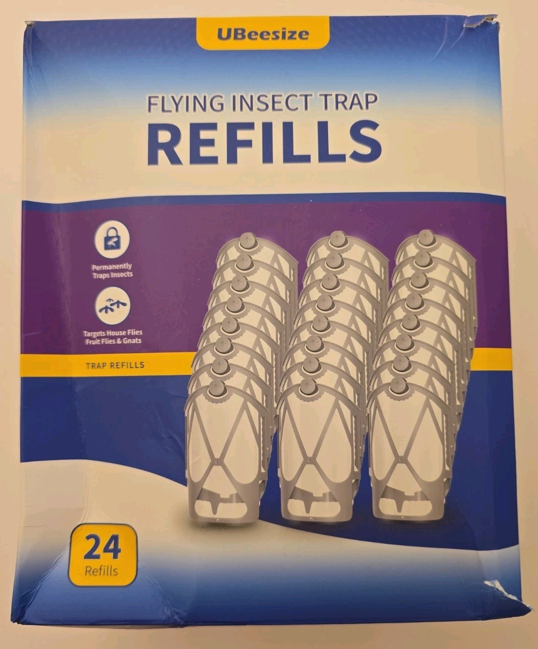 UBeesize Flying Insect Trap Refills 24 Pack - Compatible with Zevo - Open Box