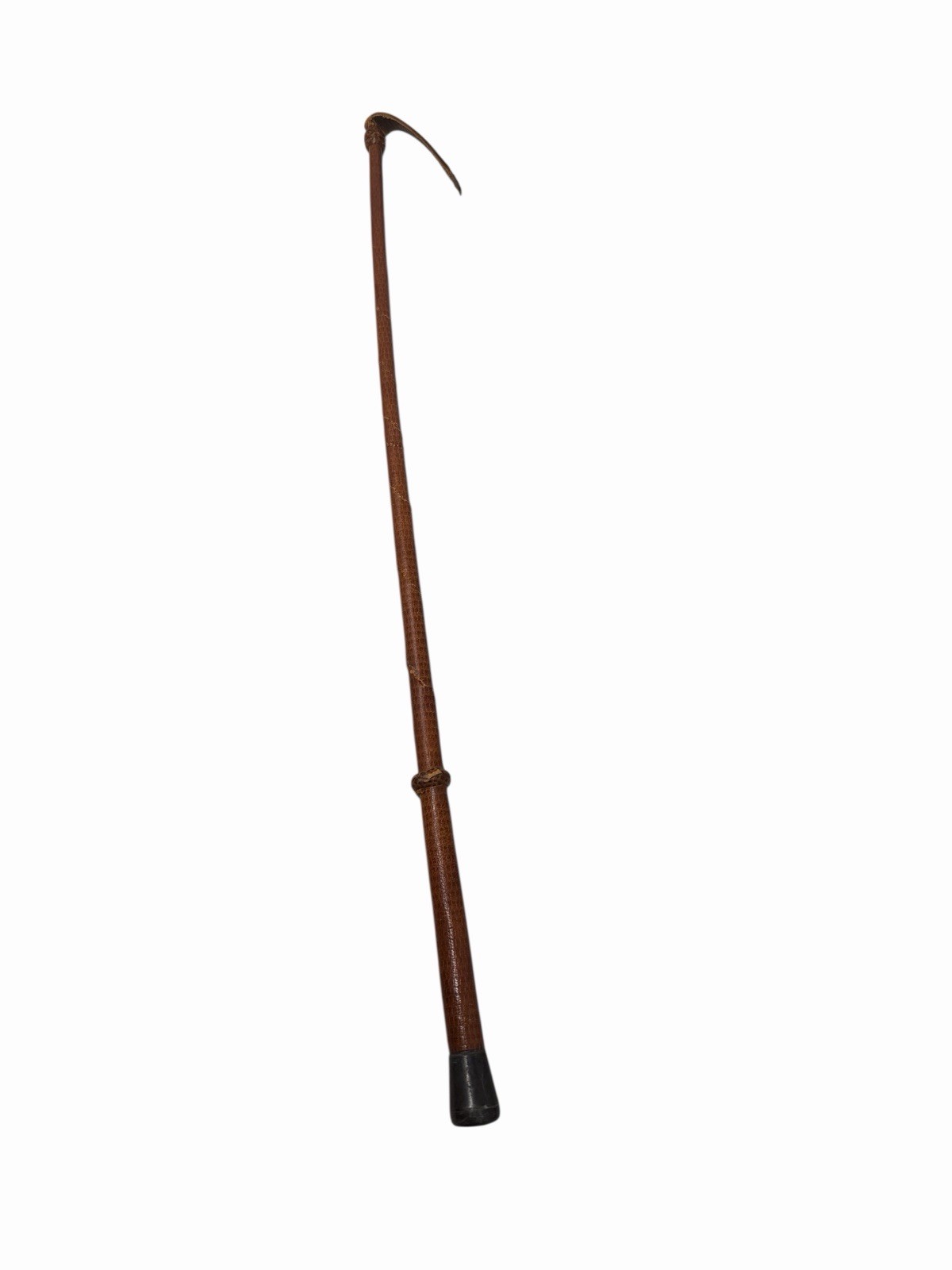 Antique Sterling Silver Mounted Riding Crop Leather Fall