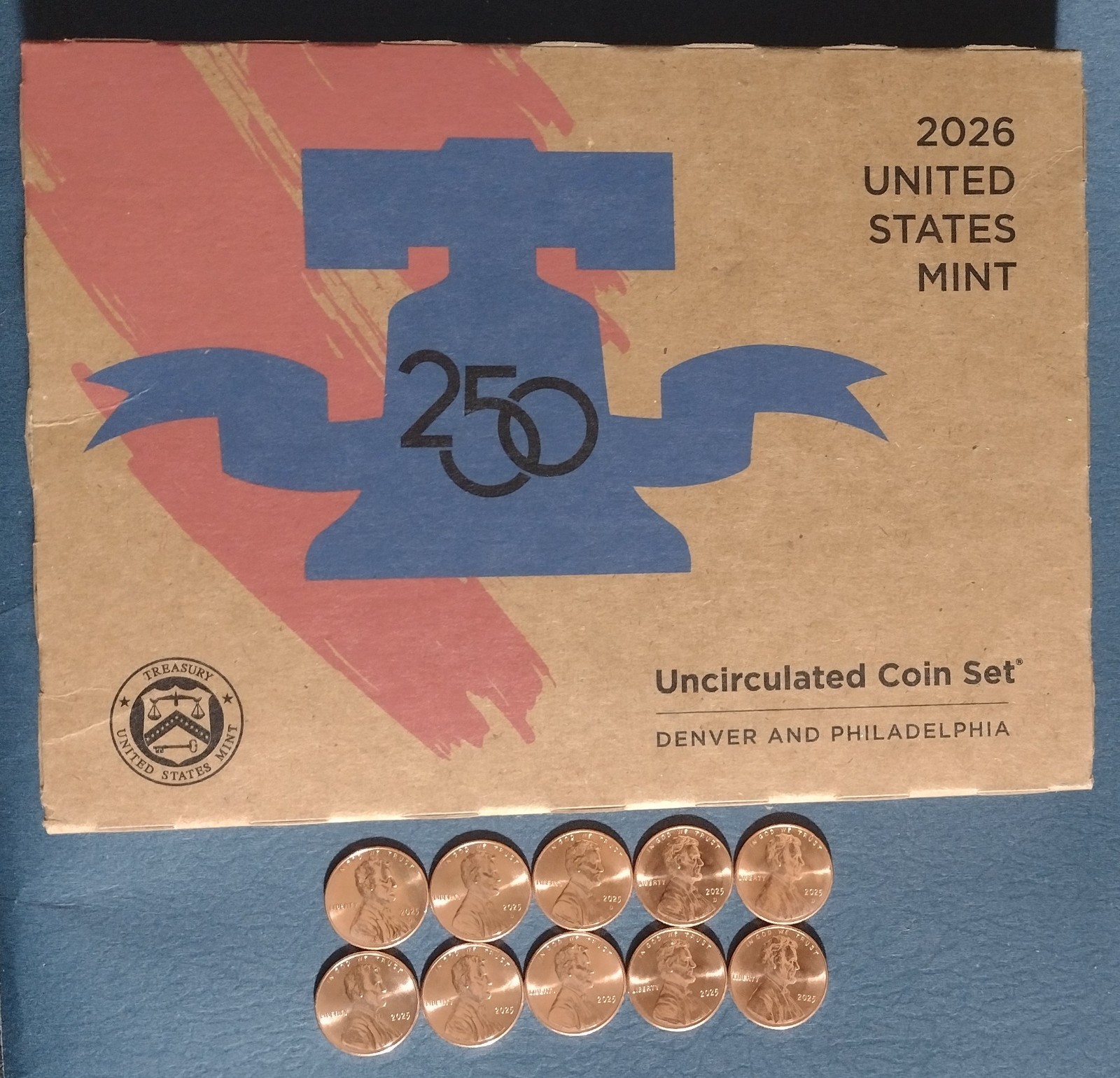2026 Uncirculated US Mint Set Sealed In OGP (26RJ) + 10 2025 BU Cents