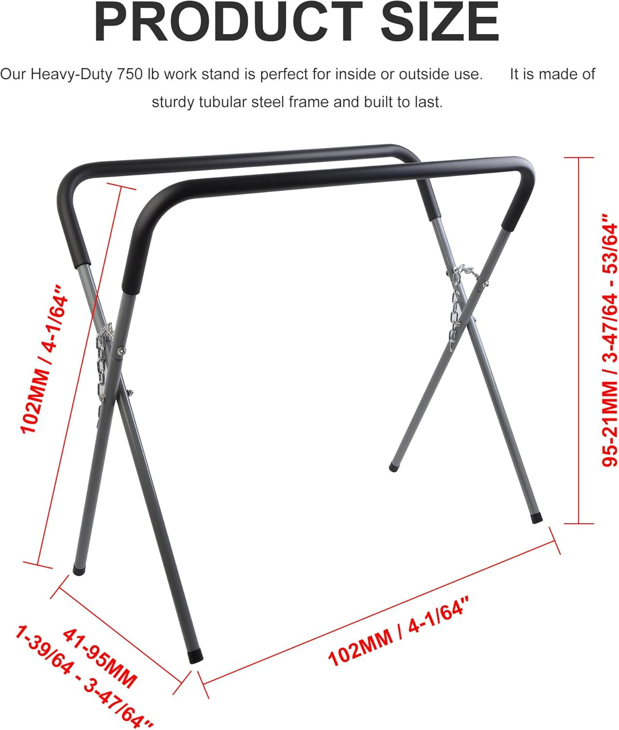 1000-Pound Capacity Portable Work Stand, Work Horse Foldable Work Table for Body