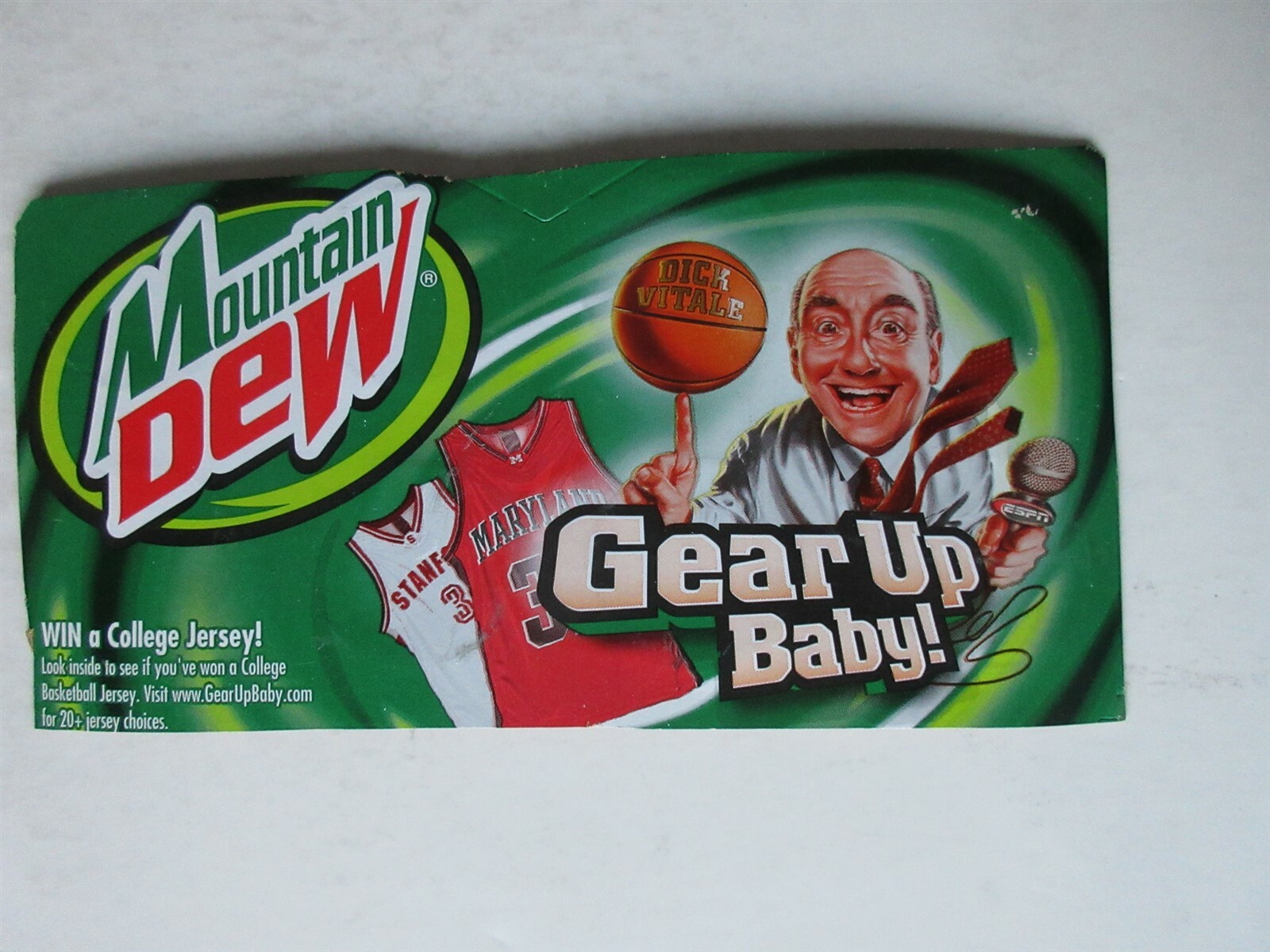 2003 Mountain Dew Dick Vitale box panel