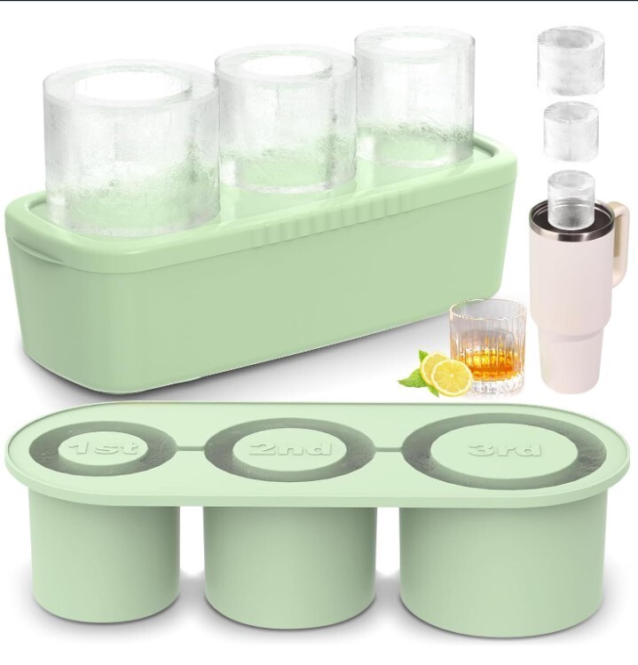 stanley cup accessories silicone ice cube mold tray with lid for 20-40 oz tumbl