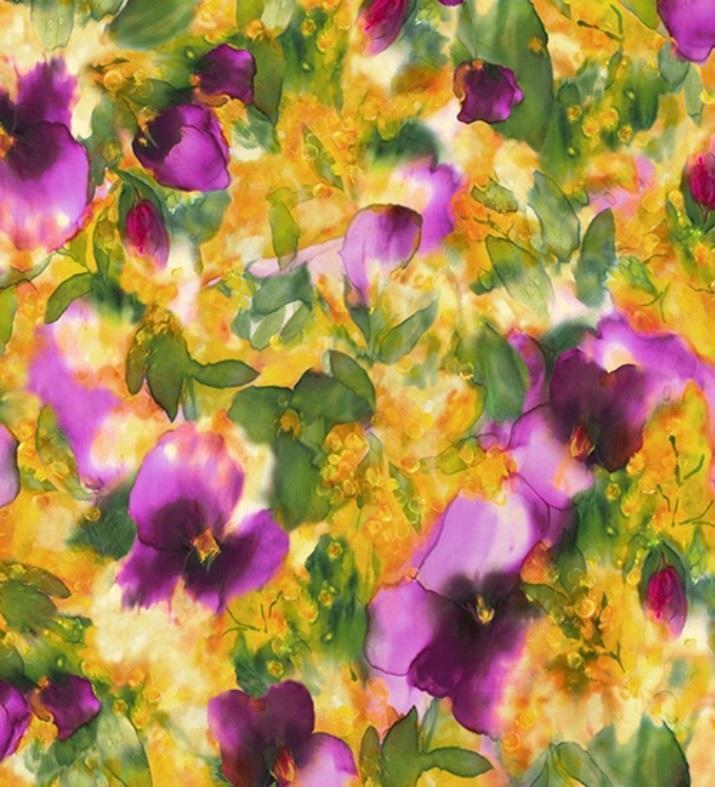 Floral Fantasy ~ 1/2 yard ~Studio 8 ~ Quilting Treasurers ~ Watercolor ~24208 X