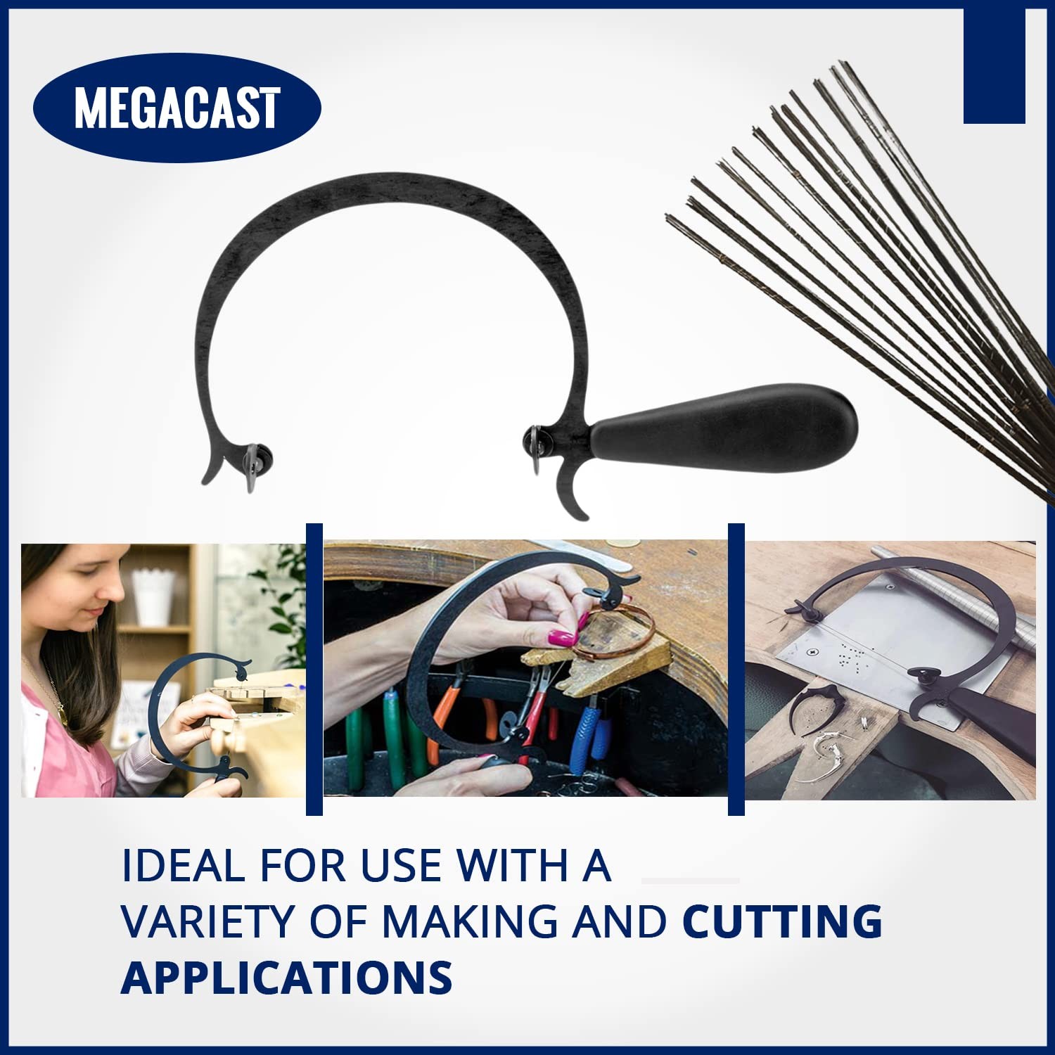 Megacast CURVED JEWELERS SAW FRAME with 144 ASSORTED Assorted,black