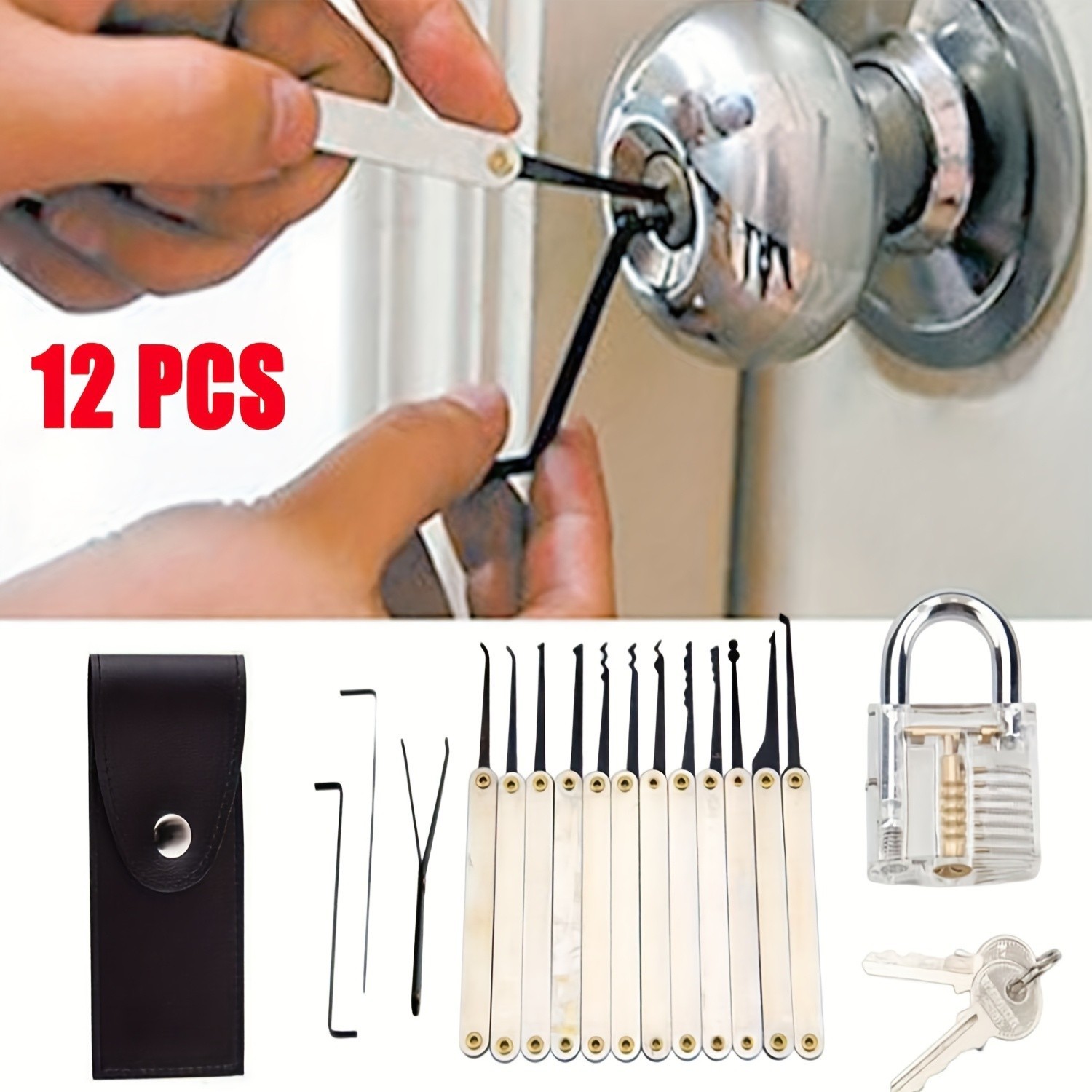 Educational Transparent Padlock Model Set for Lock Mechanism Study Beginners Kit