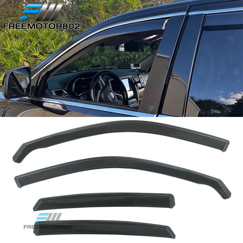 Fits 11-22 Jeep Grand Cherokee WK In-Channel Window Visors PC Rain Wind Shade