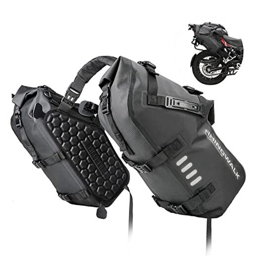 Motorcycle Saddlebags 28L(14L*2) Waterproof Motorbike Side Bags, 28L Black
