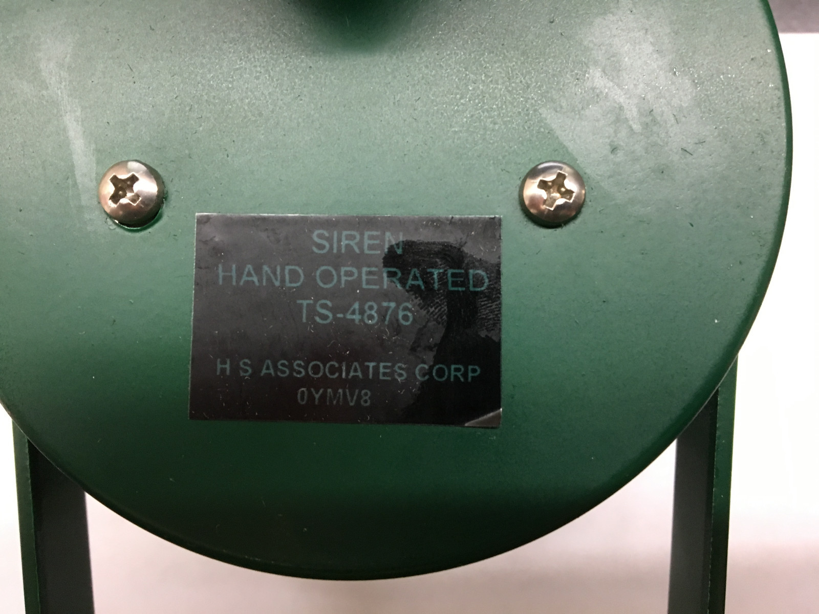 H & S Associates Corp TS-4876 Hand Operated Air Raid Siren
