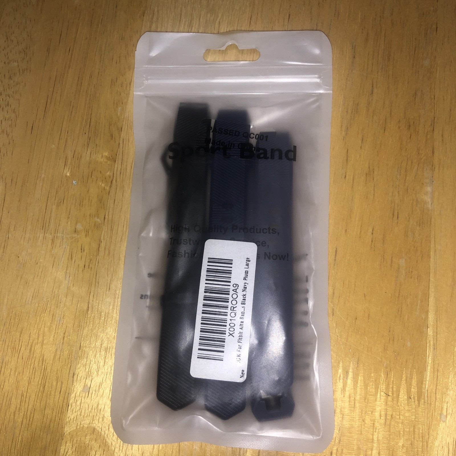 3  Replacement Wristbands Sport Bands For  Fitbit Alta Size Large Black Navy Plu