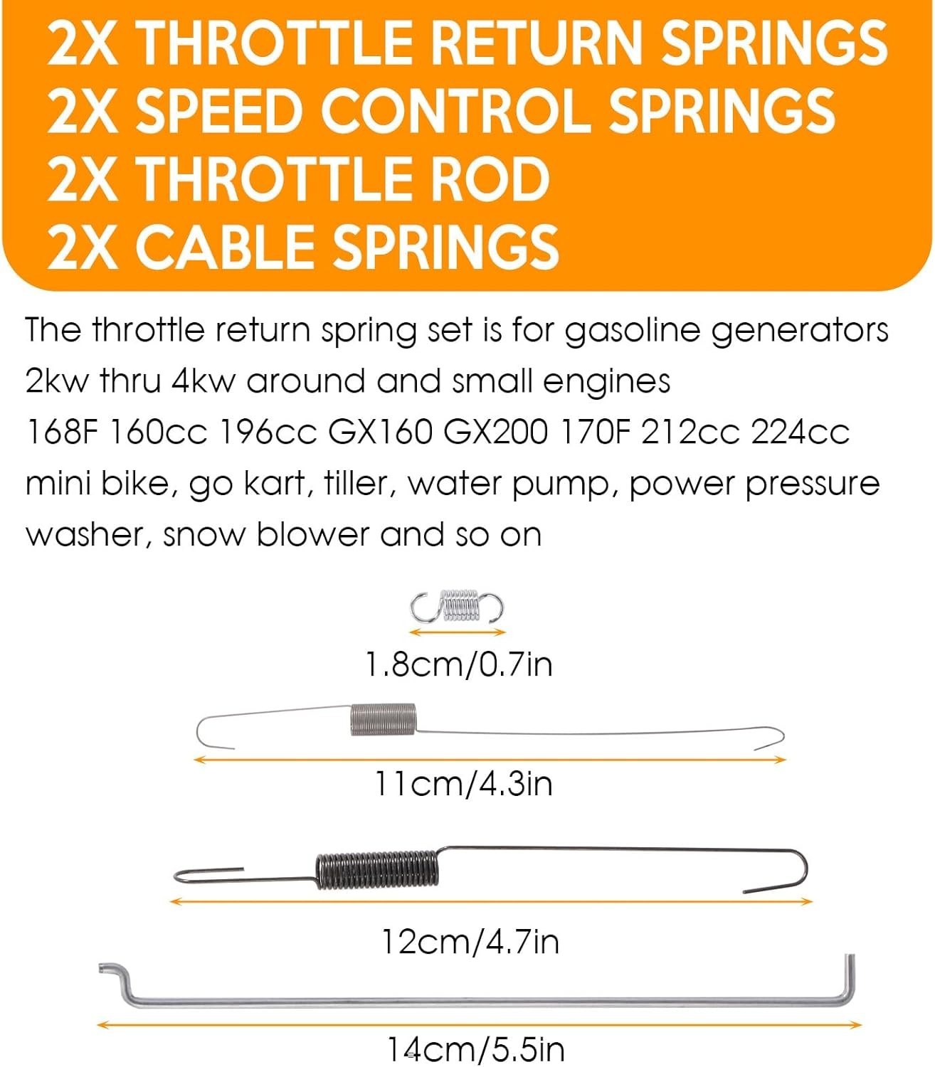 36 Pack Throttle Springs Assortment Throttle Return Springs Linkage Kit Speed...