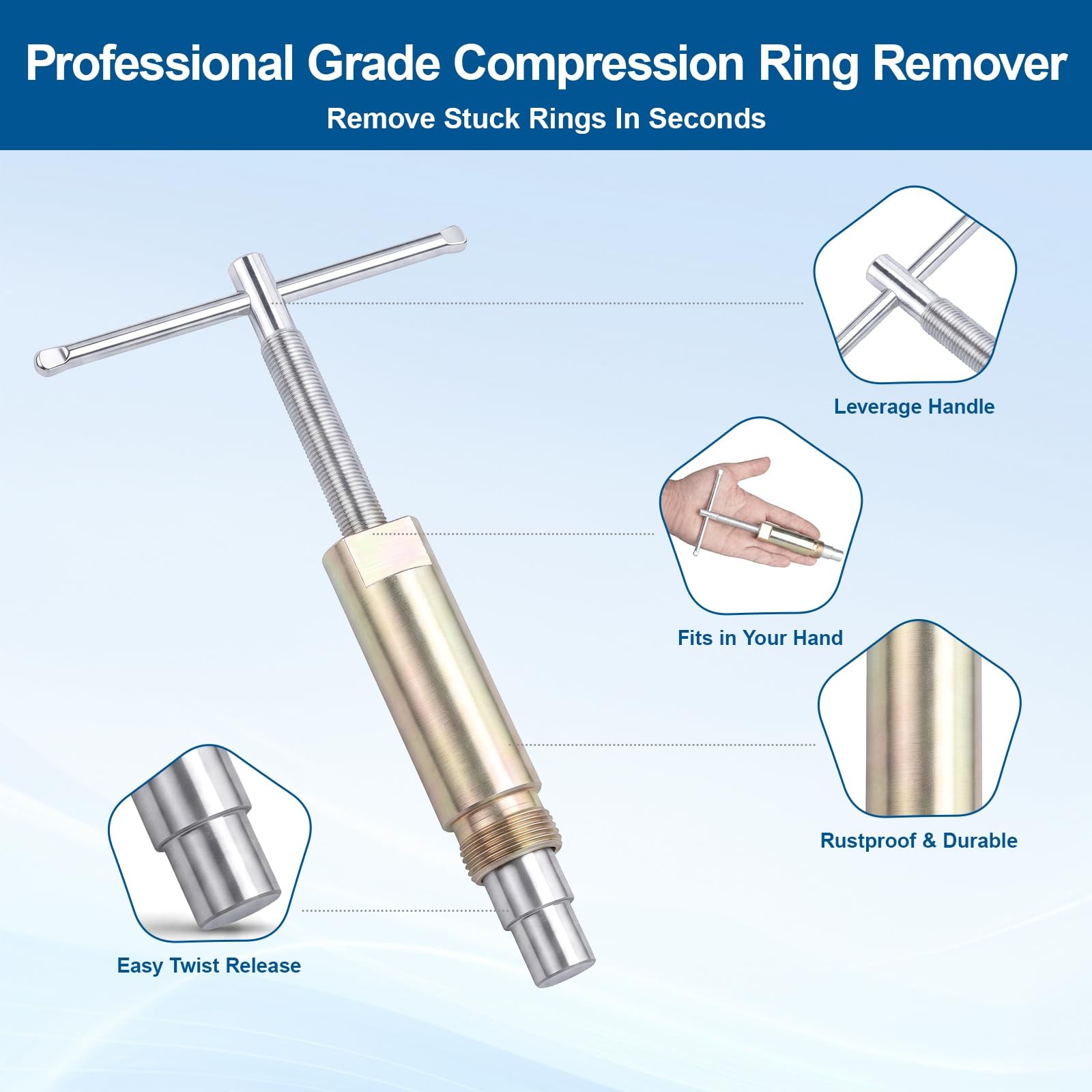 Compression Sleeve Puller Tool for 1/2 Inch Copper Pipe - Colored zinc