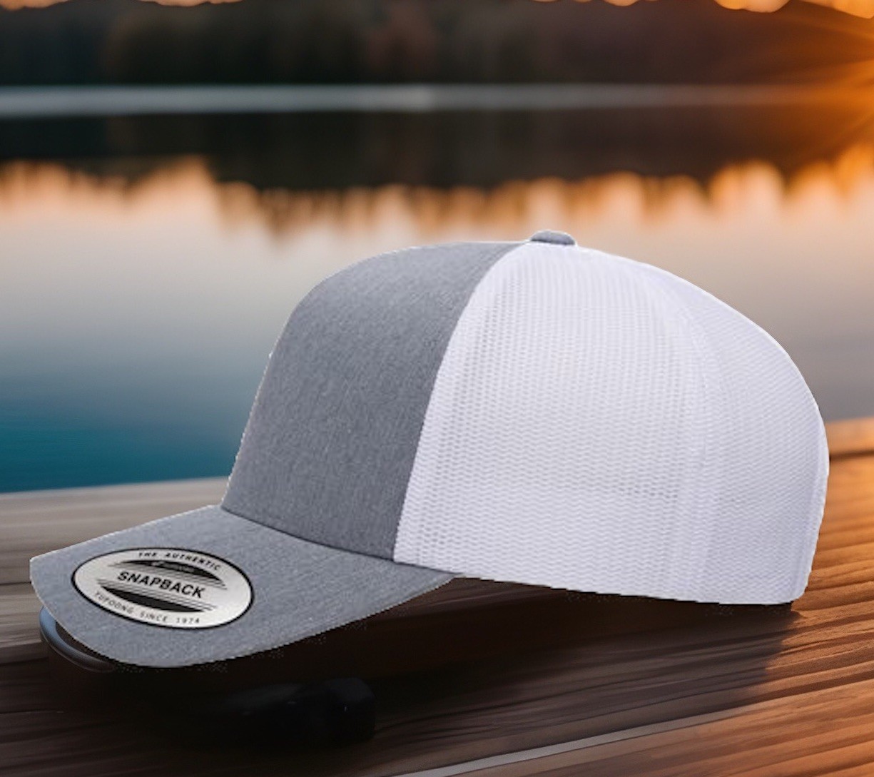USMC Baseball Trucker Hat Adjustable Snapback Gray White Crafted in House in USA