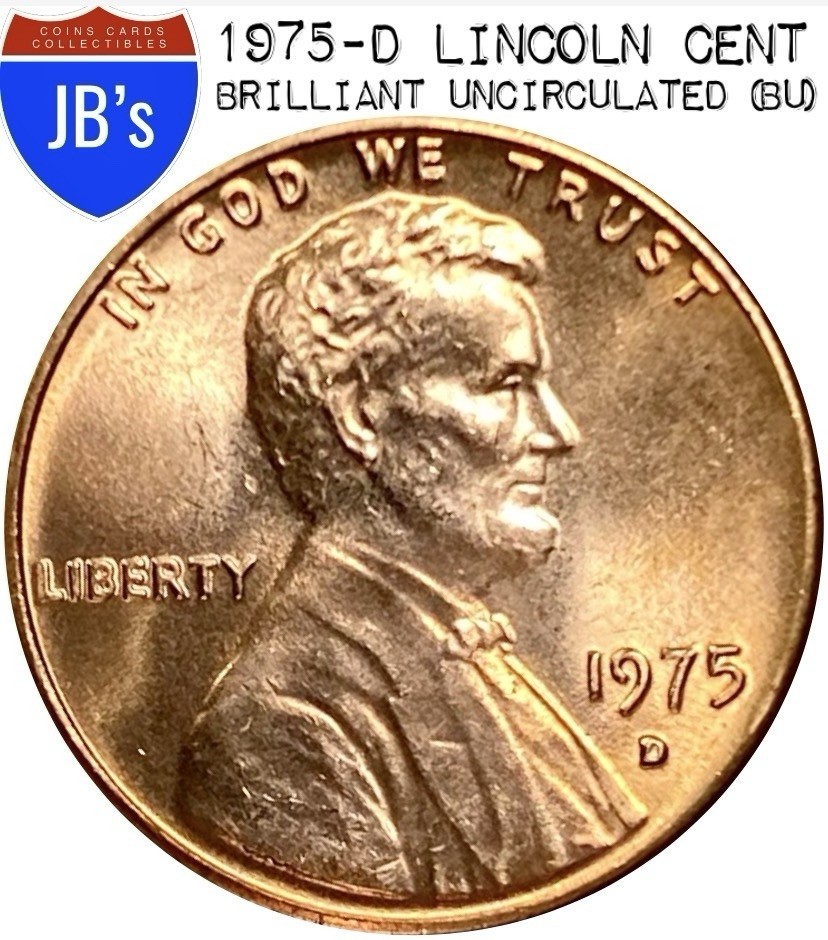 1975-D Lincoln Memorial Cent Penny 1c - BRILLIANT UNCIRCULATED (BU)