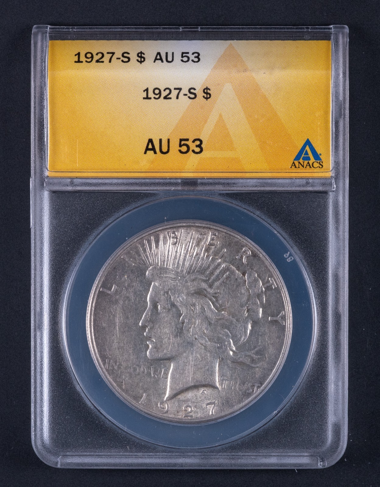 1927-S Peace Silver Dollar $1 ANACS AU53 DCB806