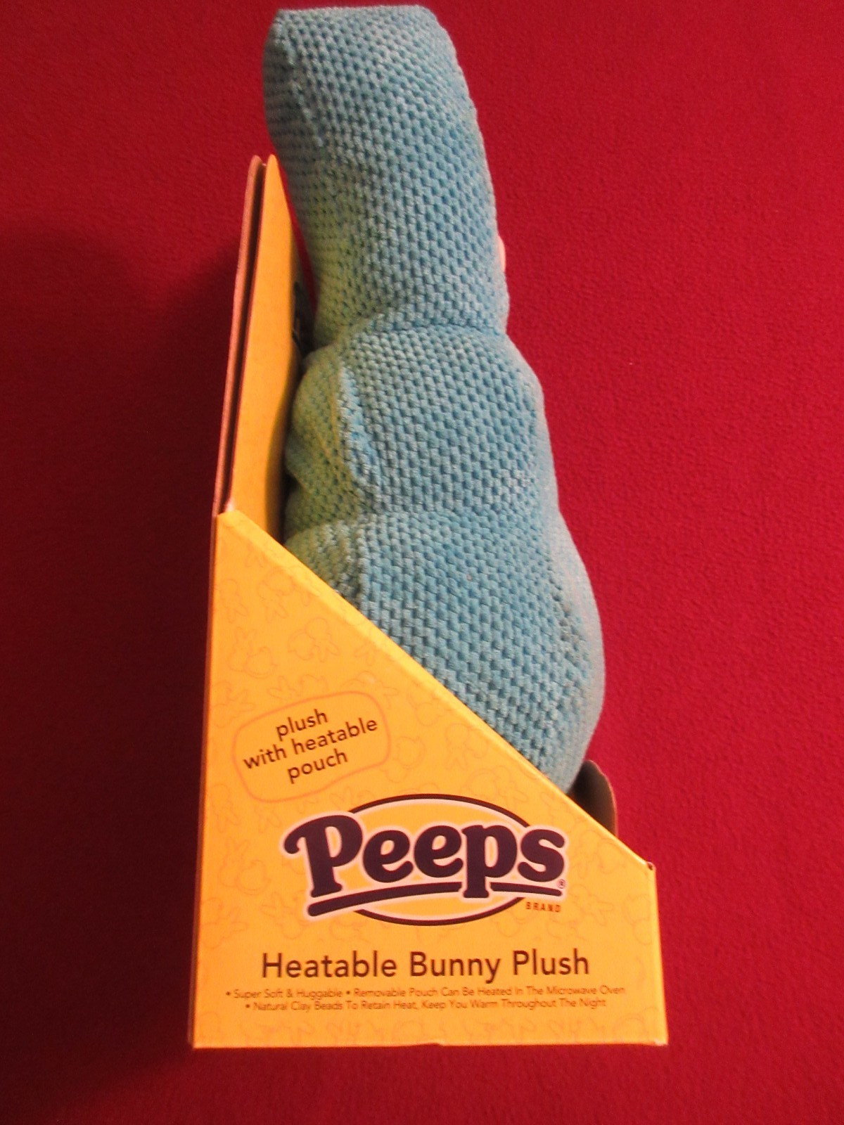 PEEPS Heatable Bunny Plush Blue 13” /Removeable Pouch/Microwaveable - NEW IN BOX