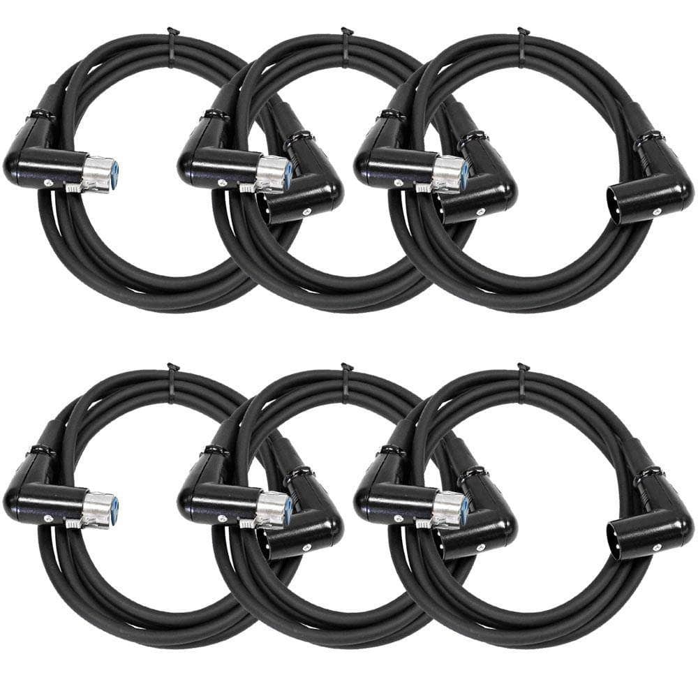 SARAX6 6 Pack of 6ft Right Angle XLR Patch Cables
