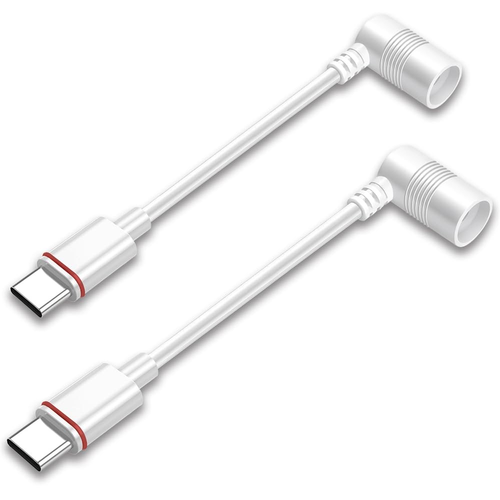 2PCS Barrel Plug to USBC Adapter for Ring USB C Outdoor Cameras, Barrel Adapt...