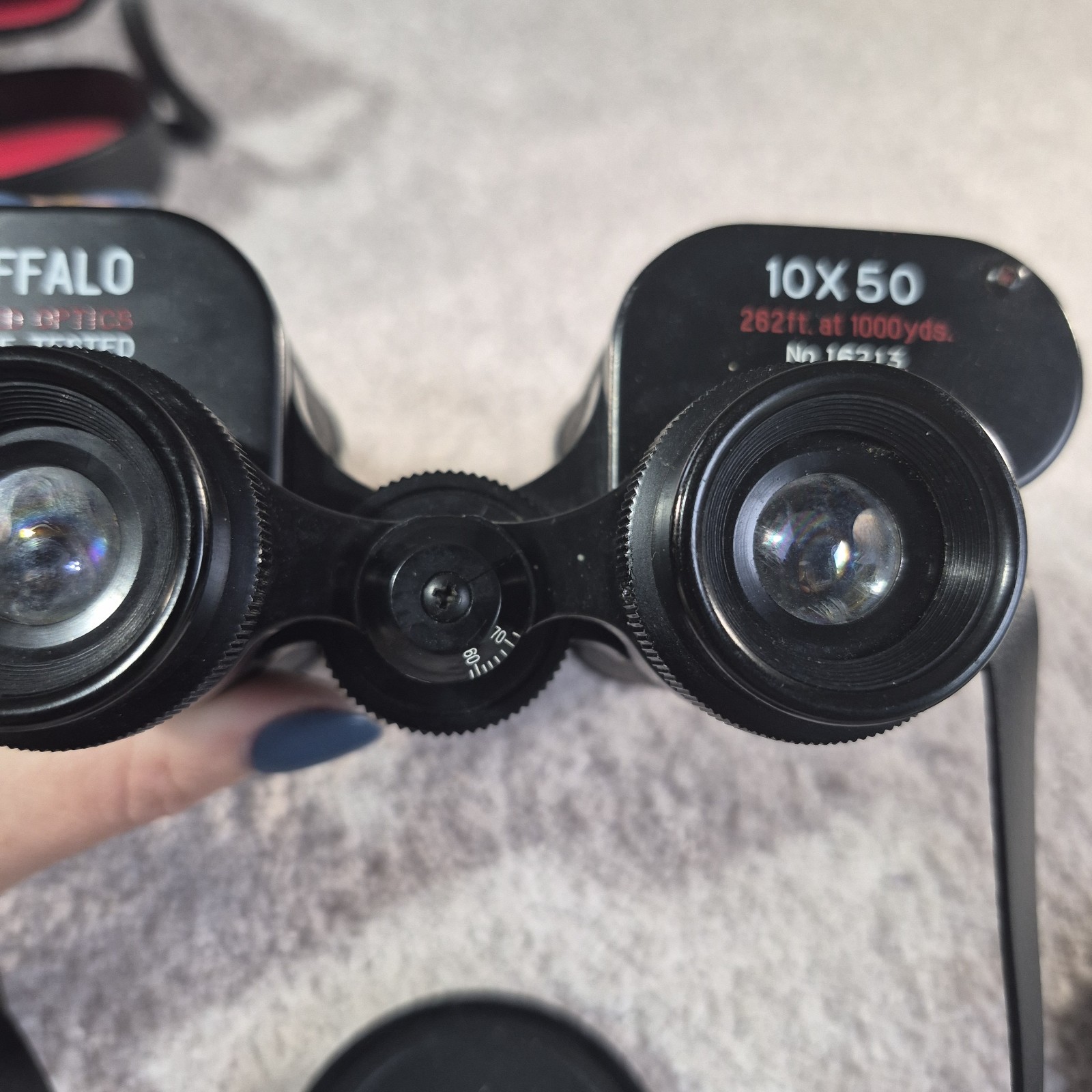 Vintage 1970's Buffalo Binoculars 10x50 Porro Prism As-Is Case Repair Parts