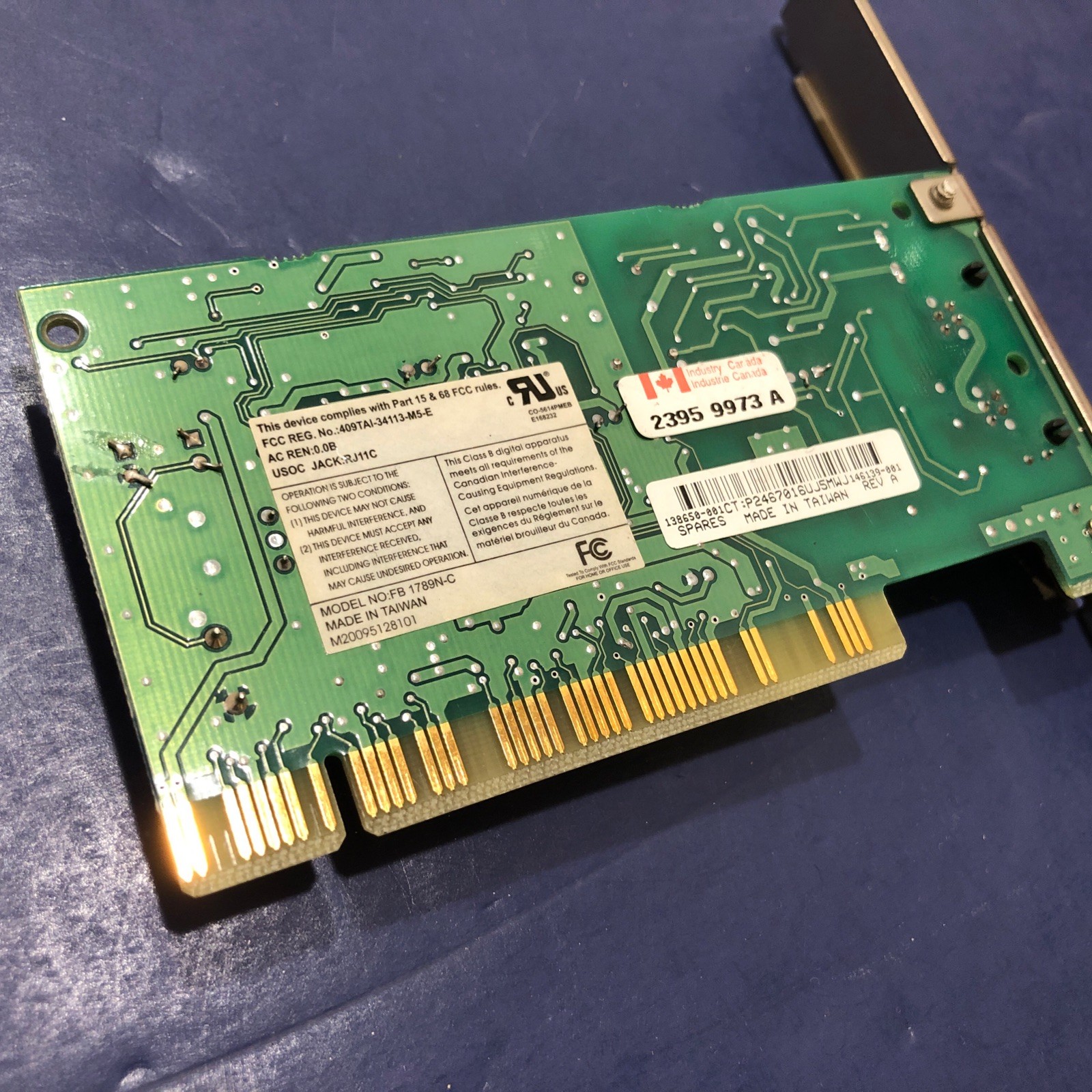 PC Tel FB 1789N-C 56K Modem PCI Network Card