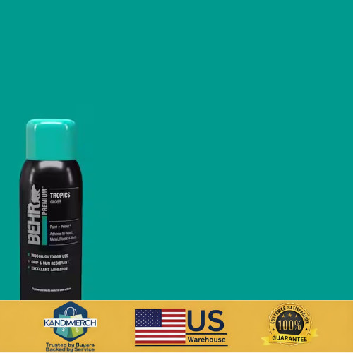 BEHR PREMIUM Tropics Gloss Spray Paint Primer 12oz Interior Exterior Fast Drying