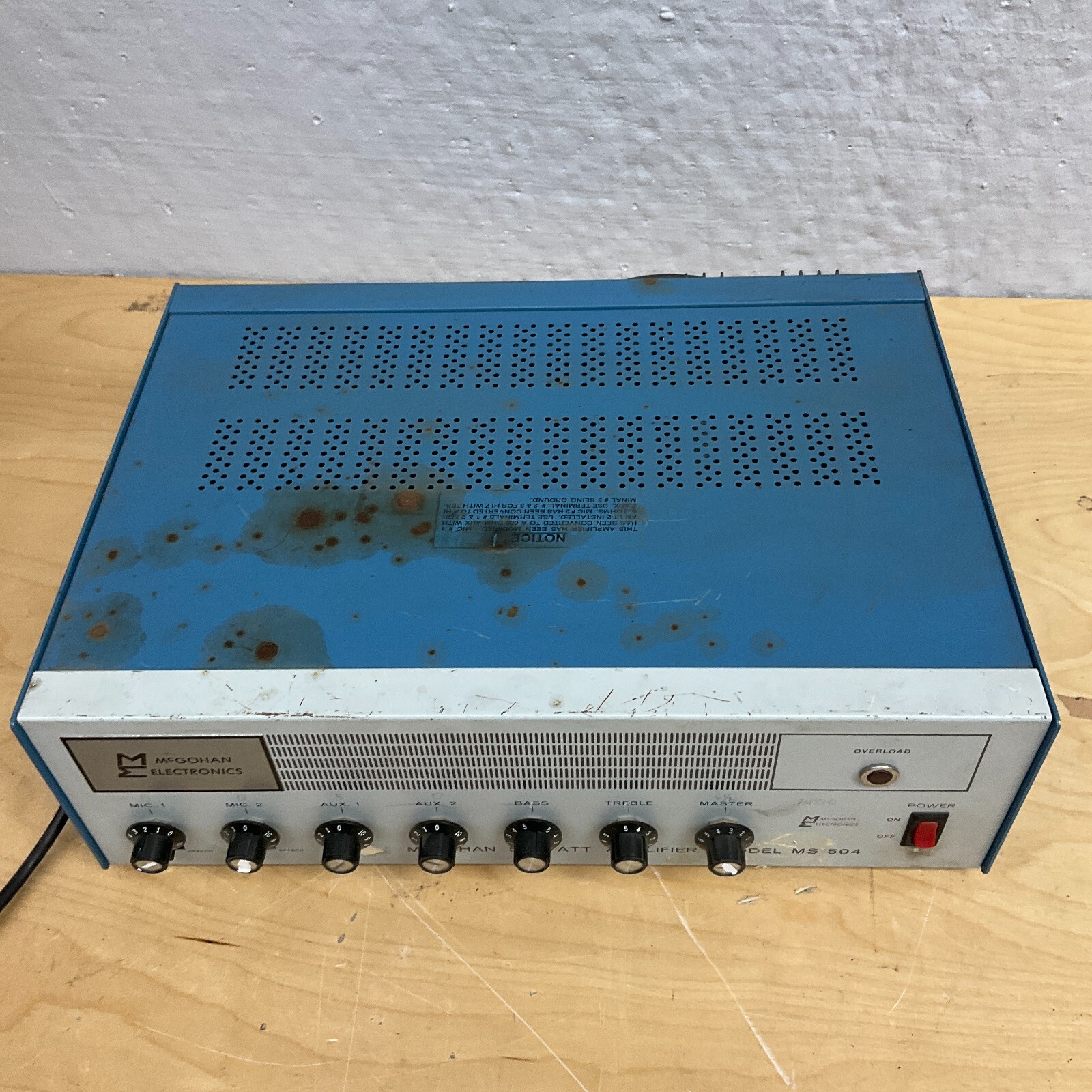 McGohan 50 Watt Amplifier Model MS504 Tested and Working