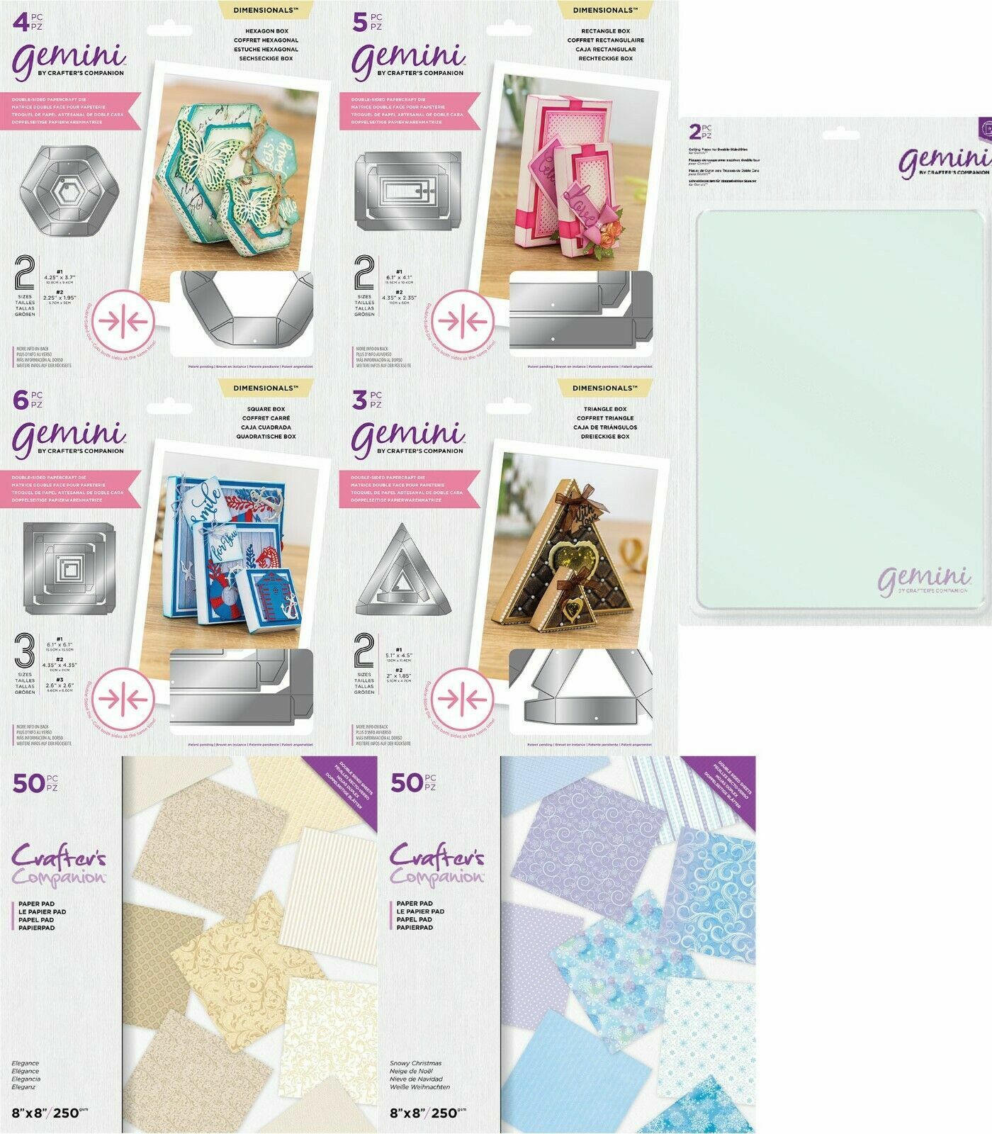 Gemini Double Sided Box Dies or Cutting Plates Crafter's Companion You Pick New