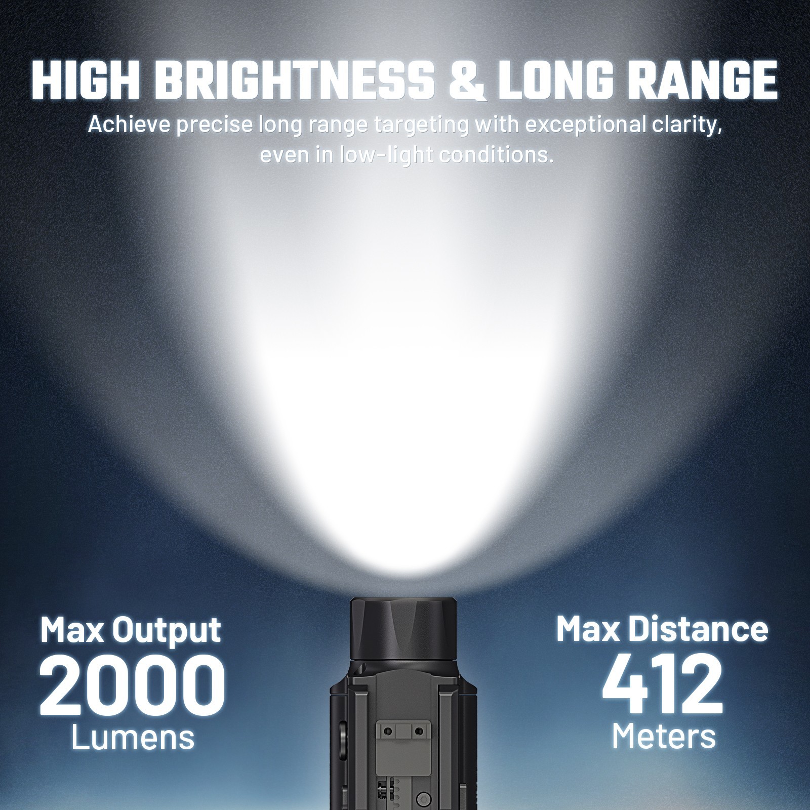 AIMWIN WL20 Weapon Light 2000 Lumen 451 Yards Long Range with Strobe Mode