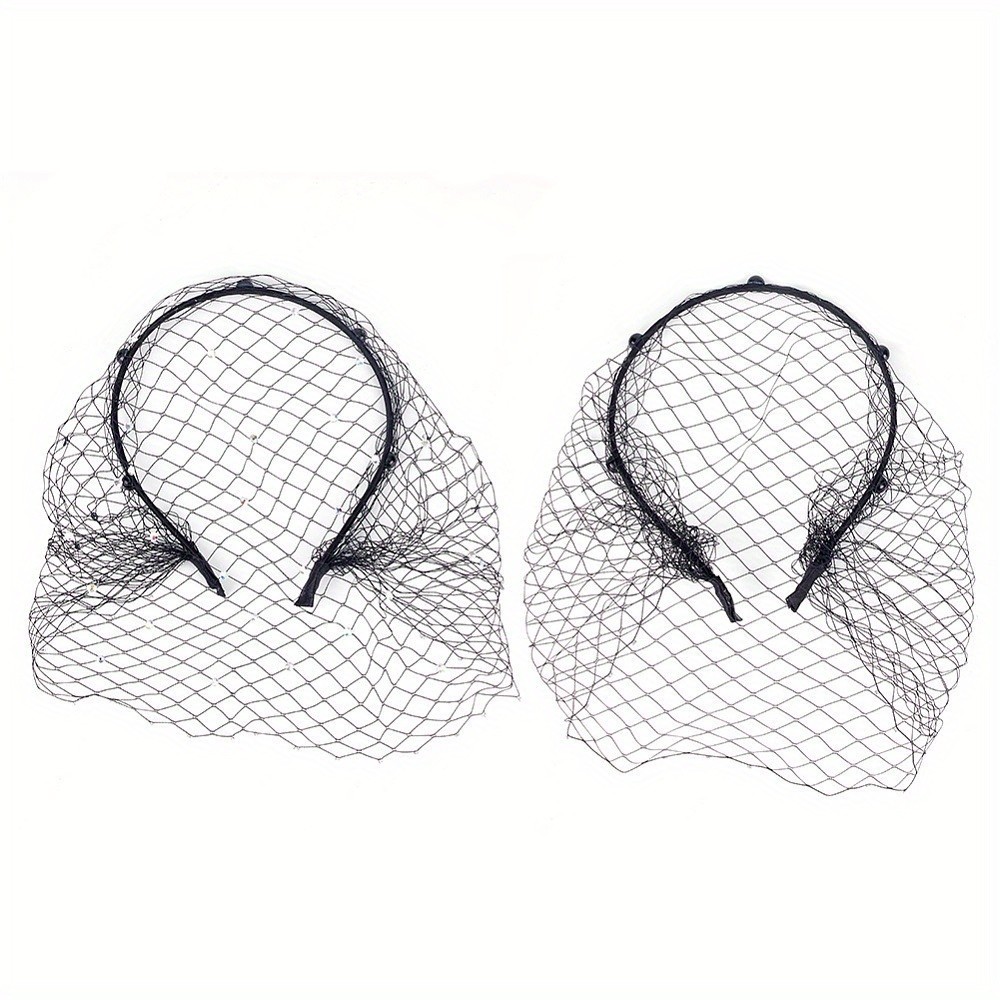 1box 2pcs 2 styles Bridal Pearl Mesh Veil Cloth Hair s Hair Accessories