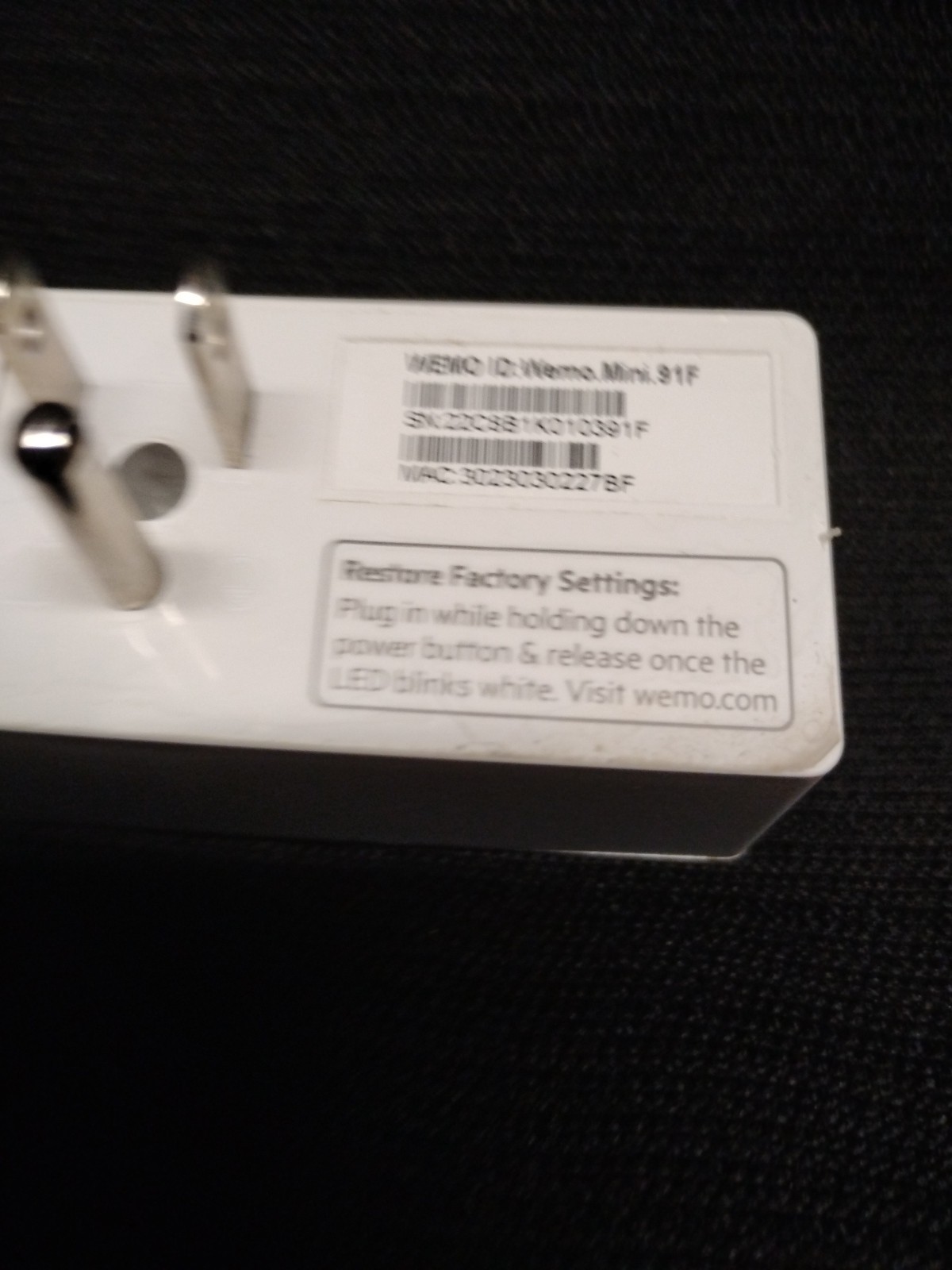 Wemo Mini Wi-Fi Smart Plug Model #F7C063