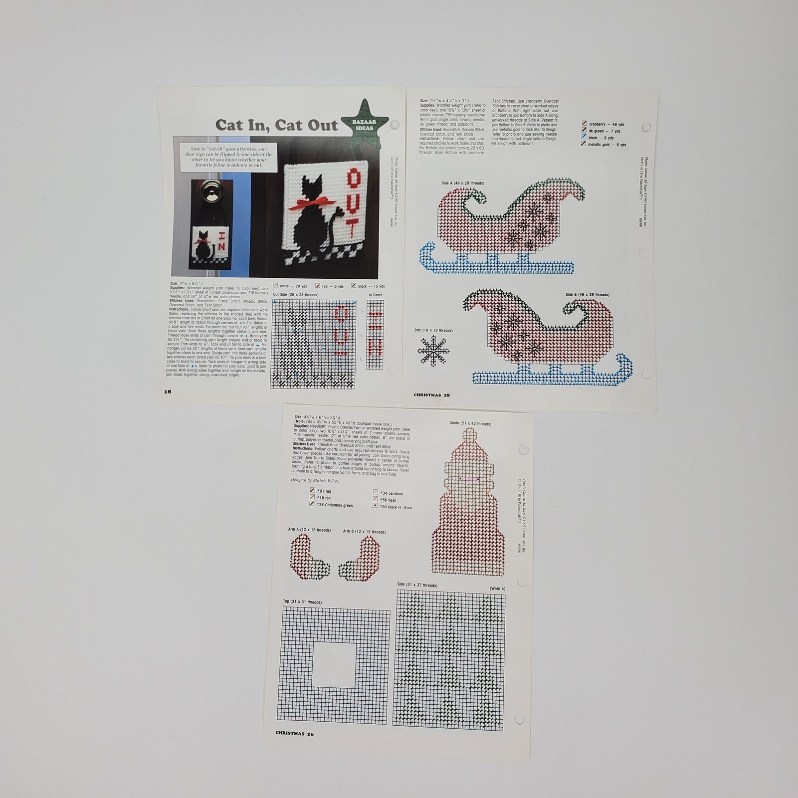 Plastic Canvas All Stars 1995 Leisure Arts 4 Patterns from Patternpak 9